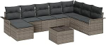 Rantry 8-osaline aia diivan komplekt koos pehmendusega Hall Poly Rattan Garden Lounge Model3345489