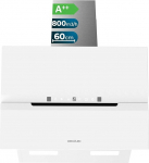 Cecotec Dekoratiivne pliidikupu 60 cm Bolero Flux Dt 608010 Klaasist valge A++. Valge klaasist v&auml;limus, roostevabast terasest kamin, imemisv&otilde;imsus 800 m&sup3;/h, 210 W mootor, automaatne avanemine, s&uuml;sinikufilter.