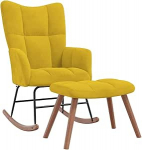 vidaXL kiiktooliga kiiktool kodu siseruumides elutuba l&otilde;&otilde;gastav kiiktooli jalatugi jalatugi kiikuri m&ouml;&ouml;bel sinepikollane sametne