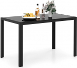 LIFEZEAL Ristk&uuml;likukujuline klaasist s&ouml;&ouml;gilaud tugevate metalljalgadega, k&ouml;&ouml;gilaud 4 inimesele, kaasaegne laud k&ouml;&ouml;ki, s&ouml;&ouml;gituppa, restorani, 120 x 70 x 75 cm, must