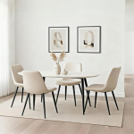 JUFU S&ouml;&ouml;gitoatoolide komplekt 4 s&ouml;&ouml;gitooli seljatoega, k&ouml;&ouml;gitoolid kunstnahast moodsad seljatoega ja metallist jalgadega k&ouml;&ouml;ki, letile, s&ouml;&ouml;gituppa (Hall)