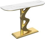 Konsolentisch, moderner Akzent-Eingangstisch, Sofatisch, hinter dem Couchtisch, Flur-Foyer-Tisch f&uuml;r Wohnzimmer, Eingangsbereich, Flur, Schlafzimmer (Gold-A, 59 Zoll/150 cm)