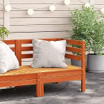 Garden Corner Diivan Brown Waxed Solid Wood Pine Outdoor Bed Diivan Diivan Garden Living Room Patio Outdoor Furniture