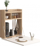 FAXJRU Wandtisch Klappbar, Wandklapptisch mit Lagerregal, Schreibtisch zum Ausklappen, Esstisch Klappschreibtisch Laptoptisch Bartisch,Tisch ideal f&uuml;r Esszimmer, K&uuml;che