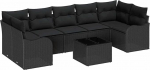 Gartensofa-Set Schwarz 55 x 55 x 37 cm Poly-Rattan Gartenm&ouml;bel Model3345623