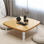 Quadratischer Klappbarer Tatami Couchtisch, Japanischer Bodentisch Niedriger Tisch zum Sitzen Auf Dem Boden, Tragbarer Picknicktisch f&uuml;r Drinnen und Drau&szlig;en(Style 1,60x60x30cm)