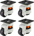 Homtone p&ouml;&ouml;rlevad p&ouml;&ouml;rlevad p&ouml;&ouml;rlevad rattad, 4i pakett, sisset&otilde;mmatavad t&ouml;&ouml;pinkide transpordirattad, reguleeritava k&otilde;rgusega tasandusrattad, 2000 kg kandev&otilde;ime rattad m&ouml;&ouml;blile