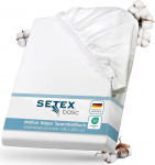 SETEX Molton body mattress protectors, fitted sheet, basic, white, 1308, Cotton, White, 180 x 200 cm