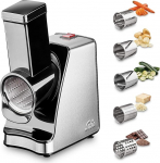 Solis Slice & More 8401 elektriline k&ouml;&ouml;giviljaviilutaja, spiraalviilutaja, multi-scraper + viilutaja + k&ouml;&ouml;giviljar&ouml;&ouml;vel 5 l&otilde;iketrumliga, roostevaba teras/plast, 350 vatti