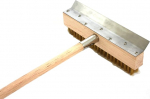 Pizza Oven Scraper with Brass Brush Cleaning Brush Pizza Oven Pizza Oven Scraper Made of Wood 25 cm Wide with Sturdy 3 cm High Brass Brush
