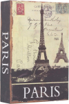 Book Safe with Real Pages, Paris Eiffel Tower Book Safe with 2 Keys, Hidden Lockable Book Safe for Money, Jewellery, Documents, Valuables, Internal Size 168 x 98 x 38 mm