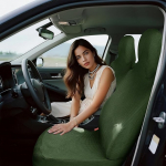 ZYBSLCSY Jacquard Universal autoistme katted, masinpesu elastne autoistme kate esiistme komplekt, libisemisvastane istmekate auto esiistmed (armee roheline, 1 komplekt)