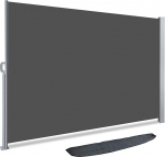 VOUNOT Extendable Side Awning for Balcony, Garden and Patio, Privacy Screen, Windscreen, Waterproof, Sun Protection, 140 x 300 cm, Grey