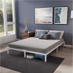 Dreamzie Bed 160 x 200 cm with Metal Slatted Frame - Bed Frame 160 x 200 cm for Mattress, Height 35 cm - Large Storage Space, Easy to Assemble and Stable - White Slatted Frame