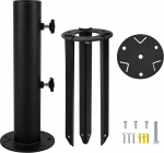 VANROUG Patio Umbrella Stand, Floor Umbrella Holder, Grass Umbrella Ground Stake, Removable Umbrella Stand with 3 Spikes, DIY Umbrella Stand for Deck, Lawn, Beach, Table