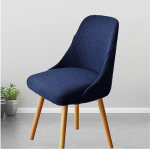 Mswborml Curved Armchair Protective Cover with Armrests, Set of 4/2, Stretch Cover for Armchairs, Dining Room Chairs, Washable Cover, Bar Stool, Chair Covers, Elastic Chair Cover, Navy Blue, 4 Pieces