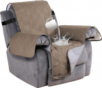 LINGKY tugitooli padi Relax koos taskute, TV-tooli kaitsekate 100% veekindel l&otilde;&otilde;gastav toolikate koju koos laste ja lemmikloomadega koeraga (Taupe, 1-sessioon/tool)