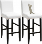 YOPOIY Baaritooli katted PU nahast kriimustusvastane veekindel baaritooli tooli katted komplekt 6 4 2 Stretch Slipcovers counter pubi tool s&ouml;&ouml;gituba (valge, 2 Pack)