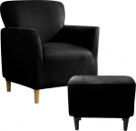 SYLC Stretch Velvet tugitooli diivanikatted koos Ottomani viskega ristk&uuml;lik/ruut, bankettvannitooli visked jalamahutite kattega (must, tool + Ottomani ristk&uuml;lik)