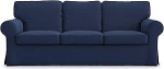 MASTERS OF COVERS Diivanikate IKEA Ektorp 3-kohalisele puuvillasest sinisest asenduskattest 218 x 88 x 88 cm