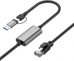1.2M Gigabit USB-C USB A Ethernet adapteri kaabel 1000M 2 in 1 t&uuml;&uuml;p C/USB A RJ45 LAN v&otilde;rgu konverteerimiskaabel, viivituseta iPhone 16/15 seeria, iPad, MacBook, PC, s&uuml;learvuti jaoks