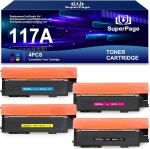 Superpage asendus HP 117A toonerite komplekt, mis &uuml;hildub tooneriga HP Color Laser MFP 179fwg 178nwg 179fnw 178nw 150nw 150a W2070A W2071A W2072A W2073A (4 komplekti, must ts&uuml;aane-magenta-kollane).