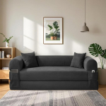 BMMB P&otilde;randadiivan magamisfunktsiooniga, 203 cm 3-kohaline kondita diivan, kokkupandav diivanvoodi, &uuml;hiselamu toolivoodi 2 padjaga, kaasaegne kokkupandav diivanvoodi elutuppa, magamistuppa (tumehall, Queen)