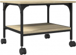 vidaXL Printer Stand 4 ratastega 2 riiulit Printeri k&auml;ru kontorisse &otilde;ppet&ouml;&ouml;ks Printeri hoidja Sonoma Oak Wood materjalist