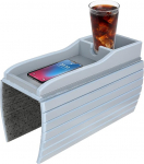 Upgrade diivanitaldrik, libisemisvastane k&auml;etoe kandik, bambusest valmistatud diivanitaldrik, diivanitaldrik, diivanijookide hoidja libisemisvastase korgipadjaga, organiseerija ja diivaniriiul (hall)