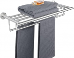 SAYAYO r&auml;tikukangas Vannitoa seinale k&uuml;laliste r&auml;tikuhoidja 60 cm seinale paigaldatud roostevabast terasest Premium Double Bath Towel Holder with Folding Towel Rail for Bathroom and Kitchen (Vannitoa ja k&ouml;&ouml;gi r&auml;tikuhoidja)