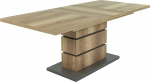 byLIVING BEA Dining Room Table Extendable Oak Look Light Brown / Dining Room Table Appliques and Base Plate Anthracite / Kitchen Table with Stand / 140-190 x 86 x H 75 cm