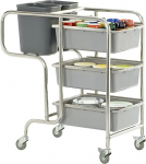 Saro Claire clearing trolley, metal, silver, 58 x 106 x 100 cm