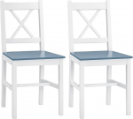 HOMCOM s&ouml;&ouml;gitoolid 2 puidust k&ouml;&ouml;gitoolist koosnev komplekt Talumajapidamise s&ouml;&ouml;gitoolid risttugedega, valge