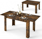 LIFEZEAL pikendatav s&ouml;&ouml;gilaud, 158 x 70 cm, s&ouml;&ouml;gilaud 4-8 inimesele, puidust k&ouml;&ouml;gilaud suure lauaga, kaasaegne laud k&ouml;&ouml;ki, s&ouml;&ouml;gituppa, max. 110 kg (pruun)