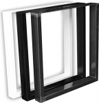 BestLoft&reg; 1 paar (2 tk) must / valge / l&auml;bipaistev pulberv&auml;rvitud lauajooksud, t&ouml;&ouml;stusdisain, lauaraam, lauap&otilde;hi, lauajooksud, lauajooksud