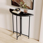 Kuu poolkuu konsoollaud, valmistatud t&auml;ispuidust, puidust konsool, dekoratiivsed m&ouml;&ouml;blilauad vintage traditsioonilises stiilis, kitsas diivanilaud, elutuppa, esikusse, fuajeesse (Nero,47)