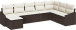 Model3346838 8-osaline aia diivan komplekt koos padjaga Brown Poly Rattan Garden Lounge