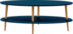 RAGABA OVO madal kohvilaud riiuliga, laius 110 cm x s&uuml;gavus 70 cm, lihtne kokkupanek, FSC puit, petrooli sinine
