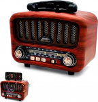 Retro raadio Bluetooth 5.0, AM/FM/SW Retro, Nostalgia v&auml;ike, kohverraadio, k&ouml;&ouml;giraadio suure 5W k&otilde;lariga, toetab USB/TF/TWS funktsiooni, lihtne raadio pension&auml;ridele (punane)