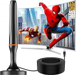 DVBT2 antenn, DVB-T/DVB-T2 antenn, tugevam varrasantenn digitaaltelevisioonile/digitaal-TV/DAB-raadio/DVB-T2 tuuneripulga jaoks, maksimaalne signaali kvaliteet, magnetilise alusega, 3 m kaabliga