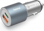 Hama autolaadija, auto kiirlaadija 38 Watt USB C + USB A (2 portiline sigaretis&uuml;&uuml;taja laadimisseade, mitmiklaadimisadapter koos Power Delivery ja Qualcommi kiirlaadimisega) Metall