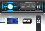 DAB + autoraadio Bluetoothiga 1 DIN digitaalne meediam&auml;ngija k&auml;ed-vabaduse komplekt FM/AM/RDS raadio auto MP3 m&auml;ngija 4 x 50 W Kaks USB/AUX sisendit/SD/TF kaart + kaugjuhtimispult
