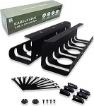 Kaablikanalilaud, kaablikorralduslaud t&ouml;&ouml;koha tellimiseks, kaablihoidja, terasest, 43 x 10 x 10 cm, koos tarvikutega (2 tk, must)