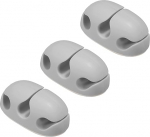 hankekaart 3 x Kabel-Clips, Kabel-Organizer f&uuml;r Schreibtisch, 3 Steckpl&auml;tze, Silikon-Klebe-Kabelhalter, Organizer, Kabelmanagement f&uuml;r USB-Ladekabel, grau