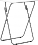 Premier Housewares Folding Table with Silver Frame, 48 x 38 x 66 cm - White