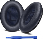 Asendatavad k&otilde;rvapadjad Bose QuietComfort 35-II k&otilde;rvaklappidele, pehme valkenahk ja heliisolatsiooni vaht k&otilde;rvapadjad Bose QC 35ii/35/25/15 QC2/Ae2 jaoks (tumesinine)