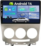 SXAUTO Android 14 - Sisseehitatud 4G LTE DAB - 6G + 128G - Autoradio Mazda 5 (2005-2010) - Dual Band WiFi - CarPlay Android Auto - LED kaamera + MIC - DSP roolijuhtimine - QLED 9-tolline 2 DIN