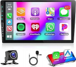 2+64G 2 DIN autoraadio juhtmevaba A-apple Carplay / Android auto, 9-tolline Android puuteekraan Bluetooth/GPS/SWC/FM/RDS/WiFi/USB + tagurduskaamera