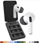 Foam Masters Ultra Premium Memory Foam k&otilde;rvaklapid AirPods Pro 1. ja 2. p&otilde;lvkonna jaoks, 3 paari, Black Magic Ver 6.0, turvaline, mugav, parem m&uuml;ra t&uuml;histamine, asendusklapid, Space Gray
