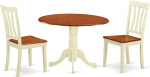 East West DLAN3-BMK-W 3-Piece Dining Set Buttermilk Finish